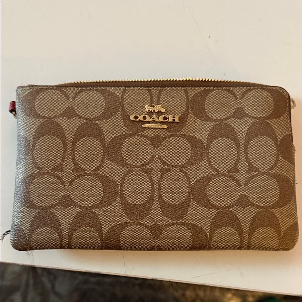 Coach Tan Signature Wristlet